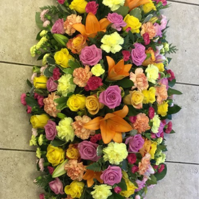 Pink, Orange & Yellow Coffin Spray - 