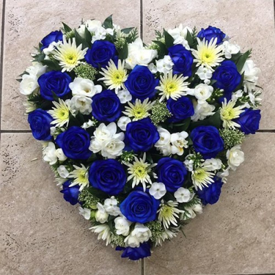 Blue & White Loose Heart - 