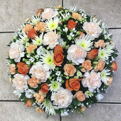 Peach, Orange & White Loose Posy - 