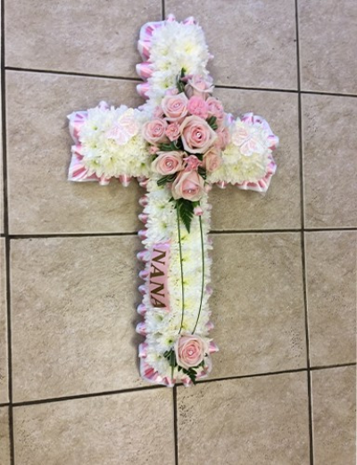 Pink & White Based Cross - 