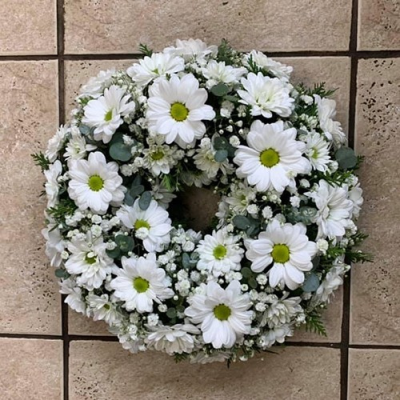 White Loose Wreath - 
