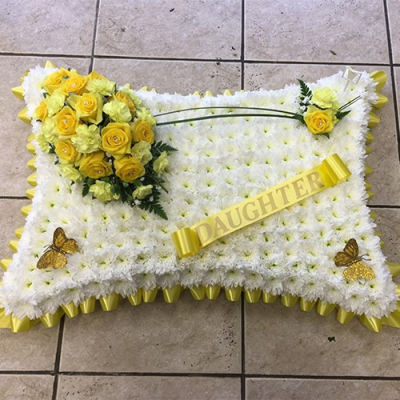 Yellow & White Based Pillow - 