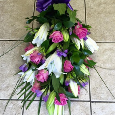 Pink, Purple & White Tied Sheaf - 